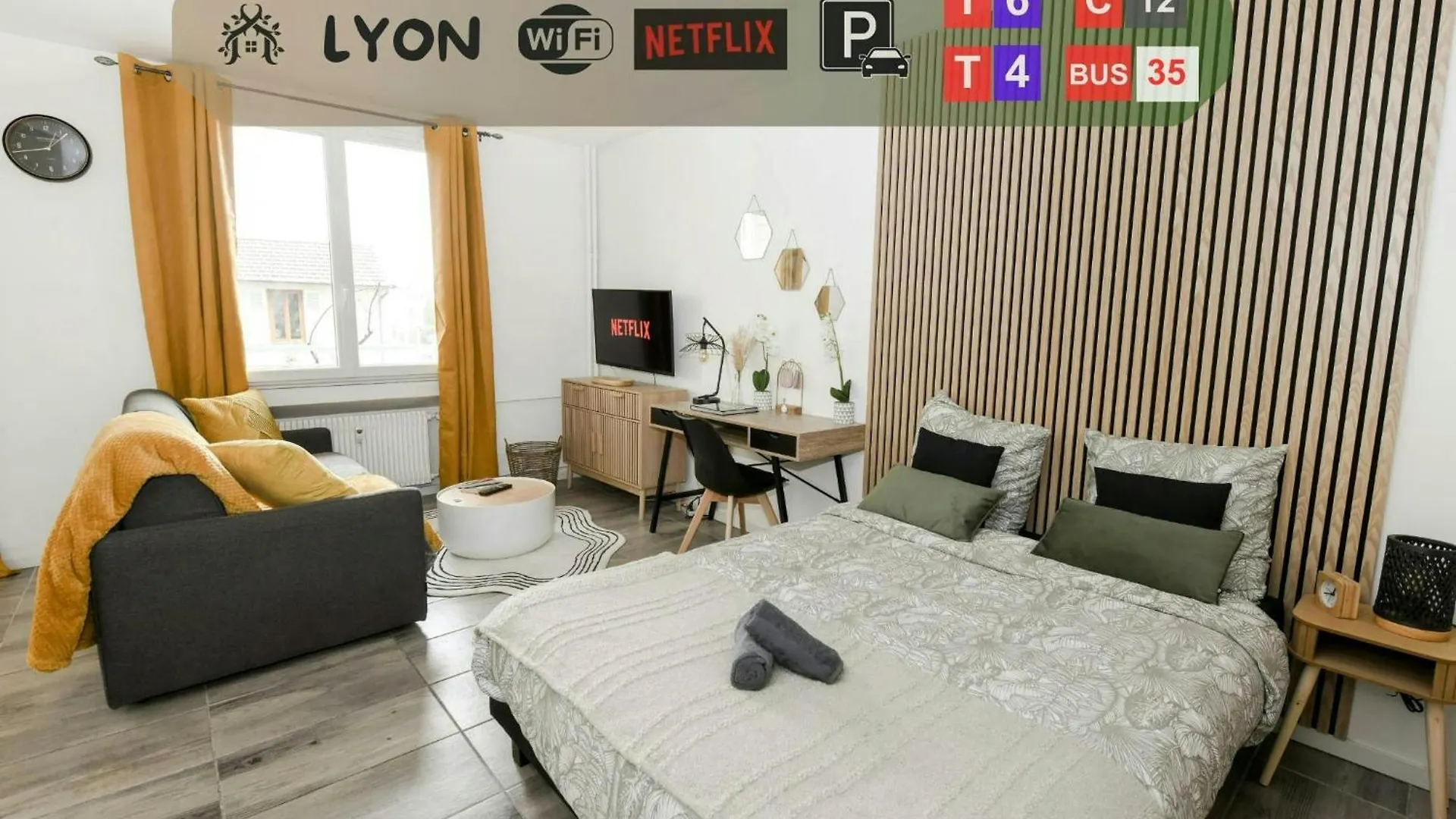 Studio Cosy Business - Balcon Garage Ferme 리옹